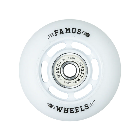 Ruedas Famus wheels White 64mm 92a HD 6 spokes - Doberman's Skaters Shop