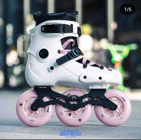 Patines FR Skates FRX White custom 110mm luminous purple - Doberman's Skaters Shop