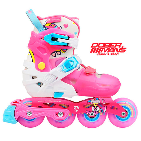 Patines Infantiles con Luz Flying Eagle L6 Lumos Pink (Ajustables) - Doberman's Skaters Shop