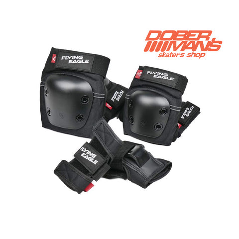 Protecciones Flying Eagle Valiant Black - Doberman's Skaters Shop