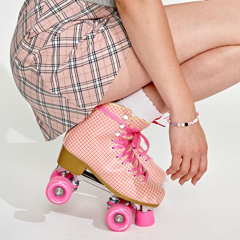 Patines Impala Roller Skate Pink Tartan - Doberman's Skaters Shop