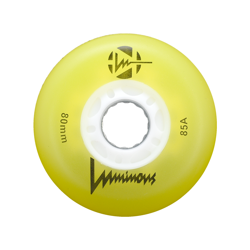Ruedas Patines 80mm Amarillas - Yellow Luminous LED FR Skates