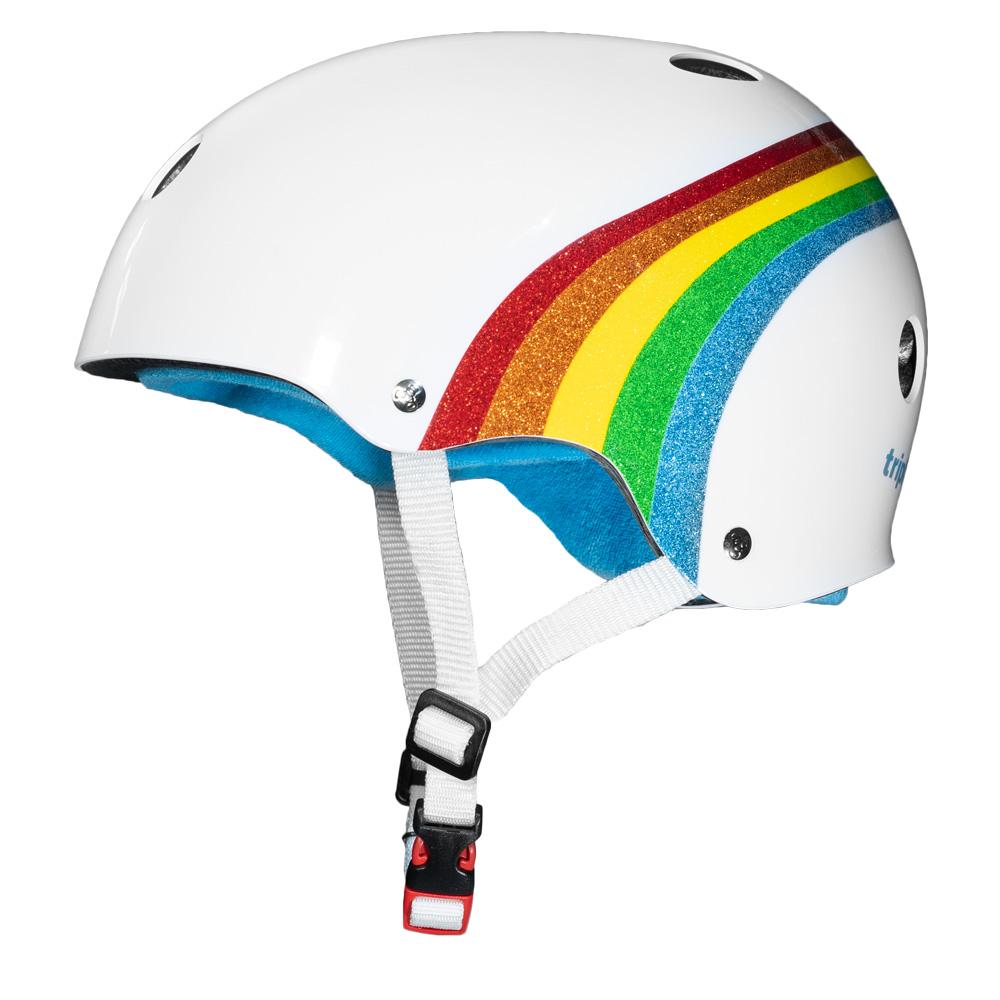 Casco Triple Eight 8 Certificado White Rainbow